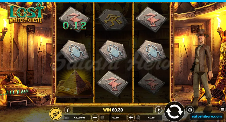 0.30 win shown with red runes and scarabs