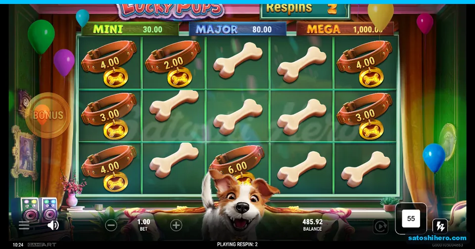 Two respins left with seven prize collars locked