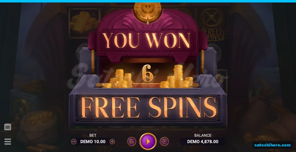 Six free spins awarded over darkened reels