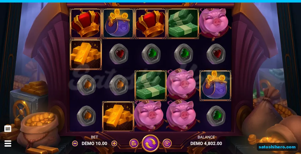Settled reels with piggies and grey tokens