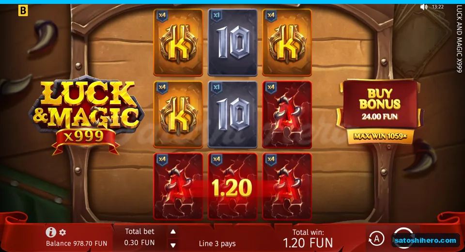 Win screen showing three Aces on bottom row