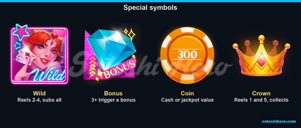 Four special symbols shown with their feature roles