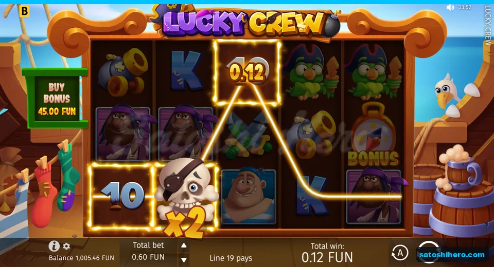Win screen with two tens and x2 wild