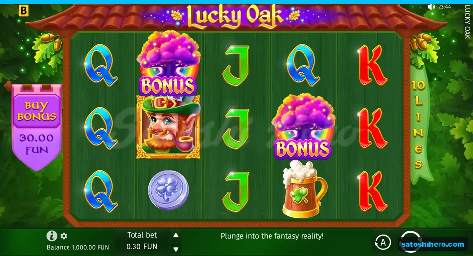 Base screen with balance and settled reels