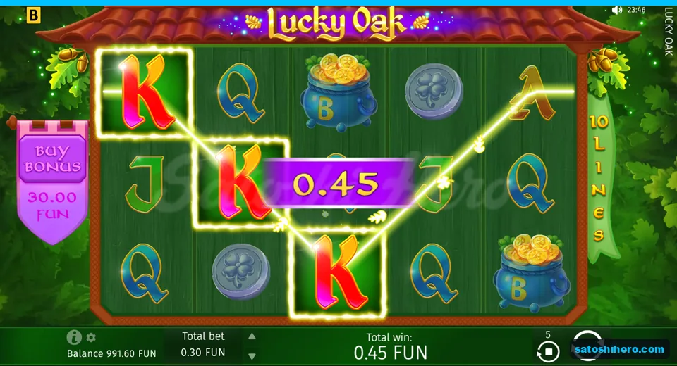 Win panel showing three red K symbols