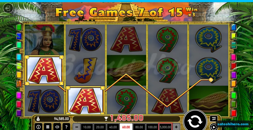 Board during game 7 with x3 multiplier and 1,485.00 FUN