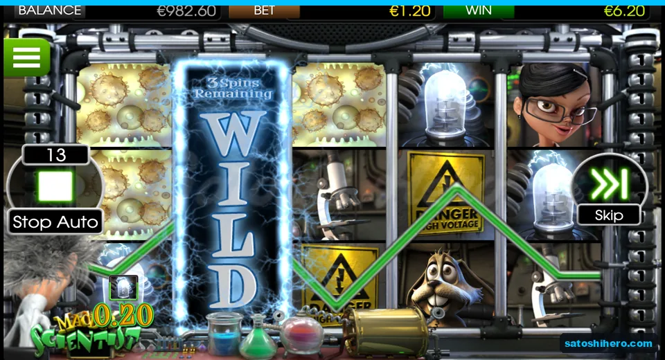 Three spins remaining beside a stacked wild reel