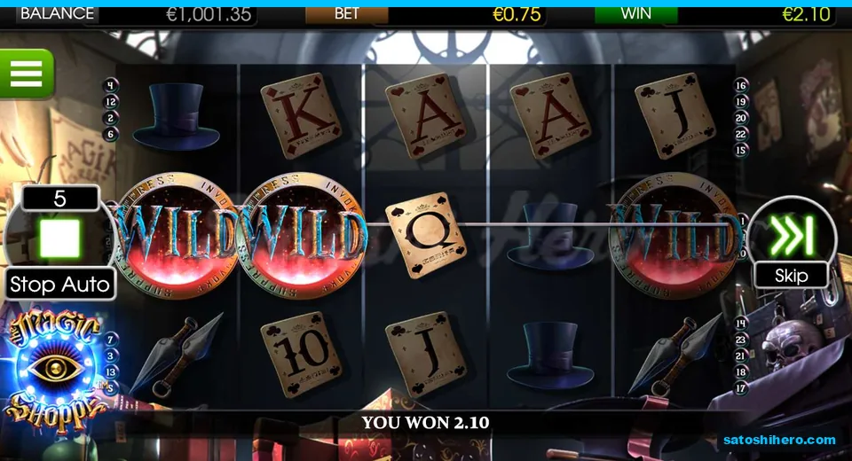 $2.10 win with three Wild medallions