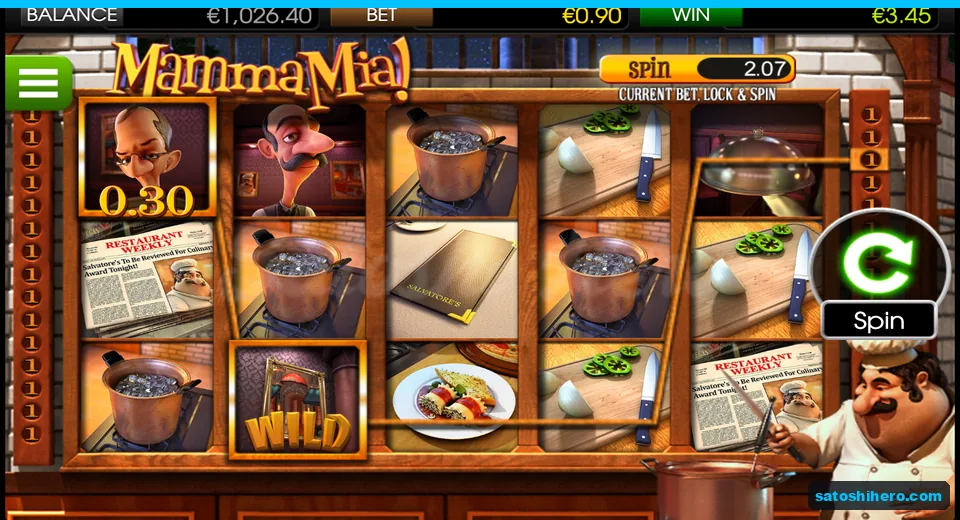 $3.45 win bar with wild on reel two
