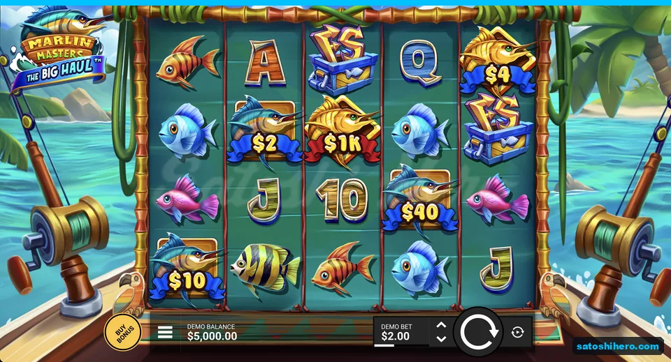 Fishing boat grid with Marlin cash values
