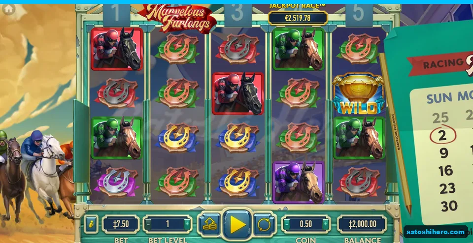 Base game settled with jockeys, horseshoes and trophy wild