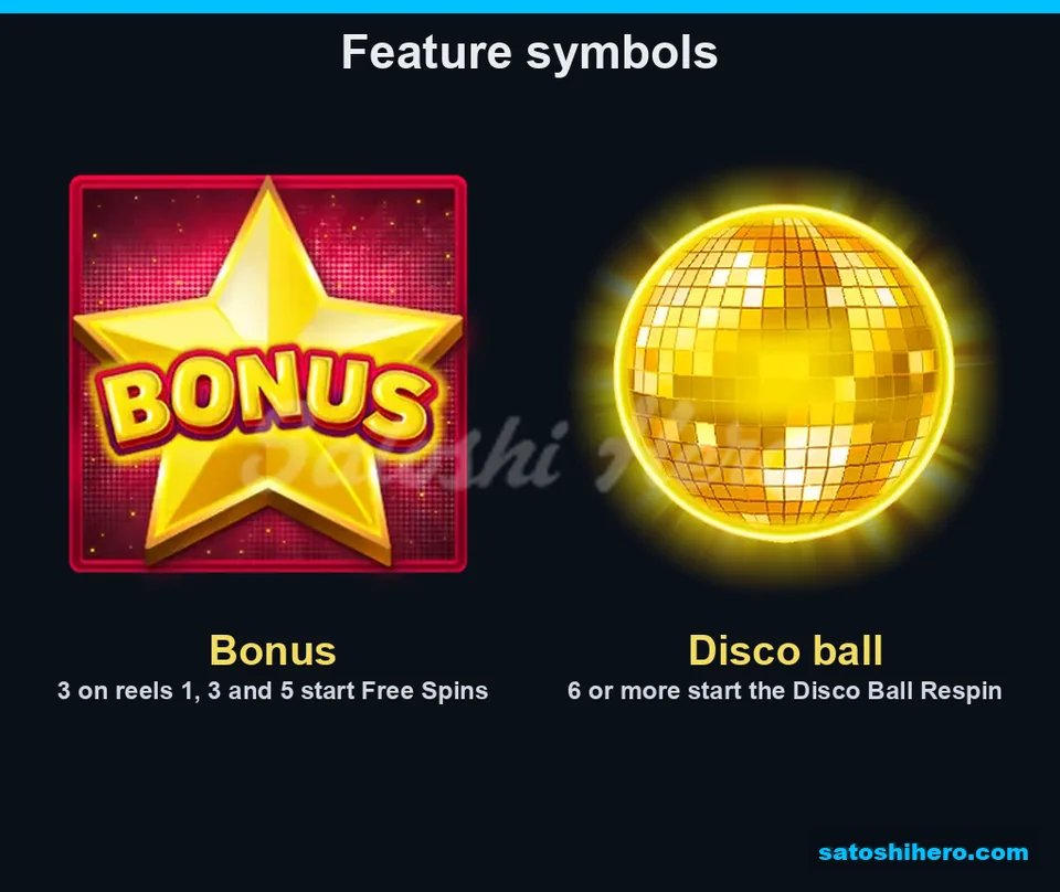 Info screen showing bonus star and disco ball