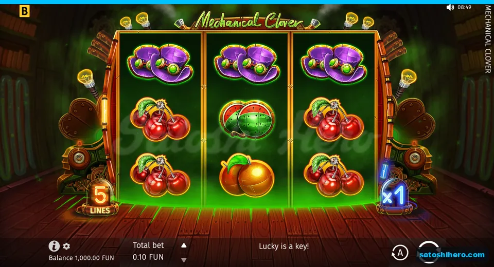 Base screen with hats, fruit, and x1 lamp