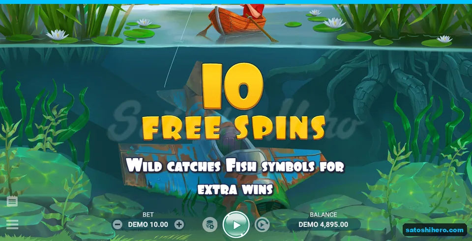 10 Free Spins card above DEMO 4895.00 balance