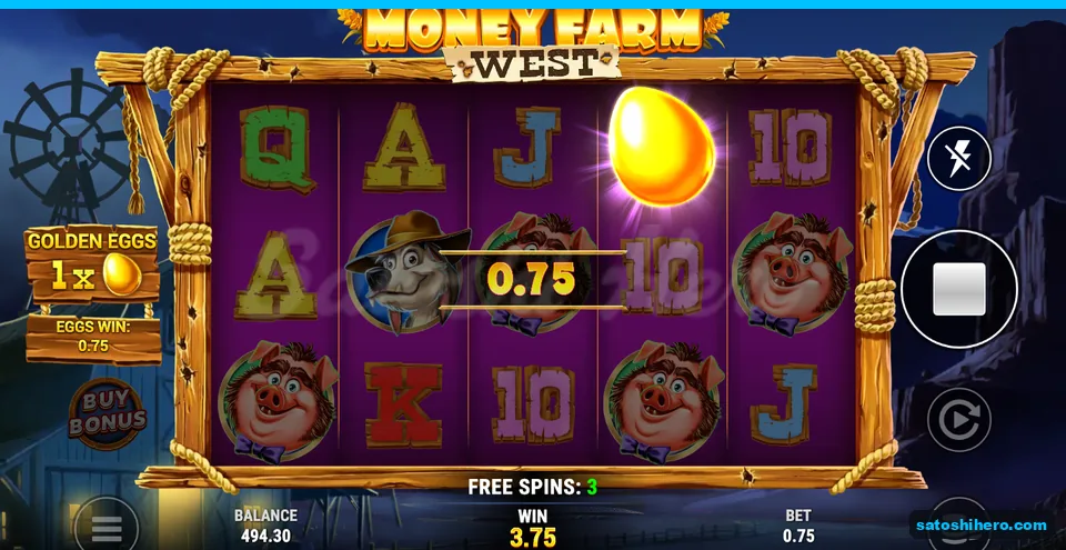 Three free spins remain as a golden egg drops