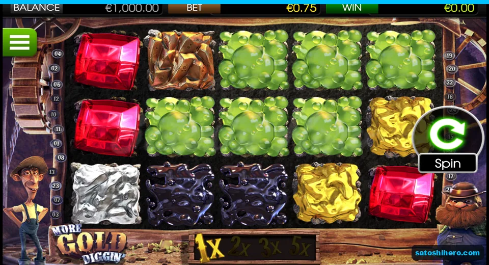 $1,000.00 balance with gems on reels