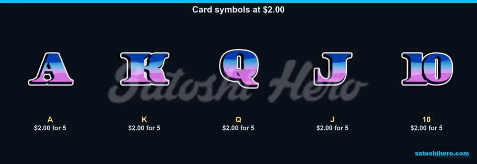 Card letters show matching low symbol pays