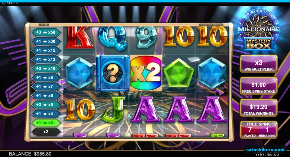 Free spins grid with x3 ladder