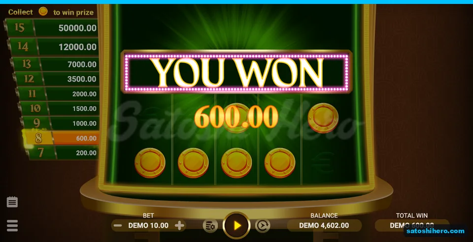 $600 won with eight locked Scatter coins