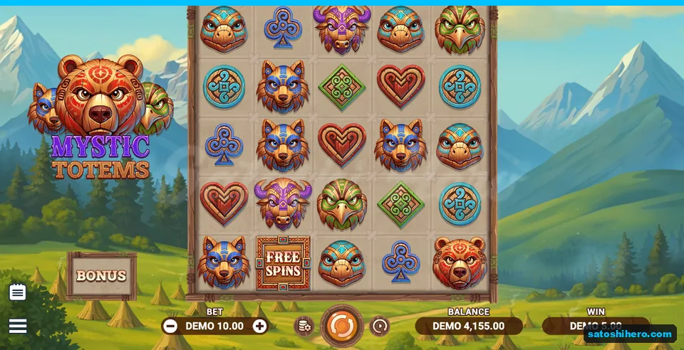 5.00 DEMO win shown after a manual spin