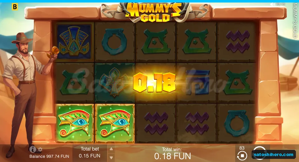 Win screen with two Eye symbols lit