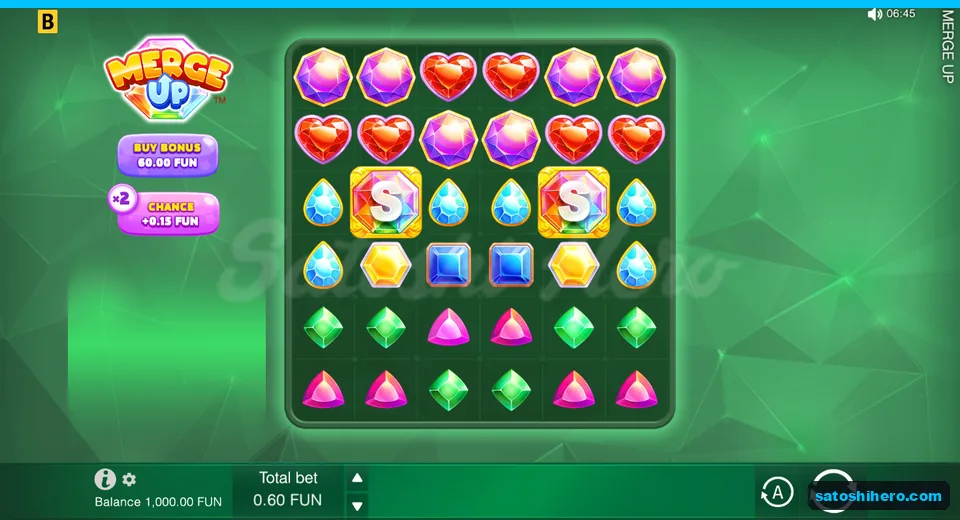 Base screen with gems and two Scatters