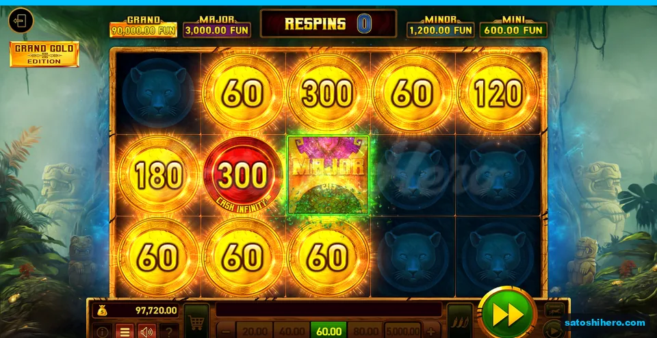 Board showing cash coins and an opening Mystery tile