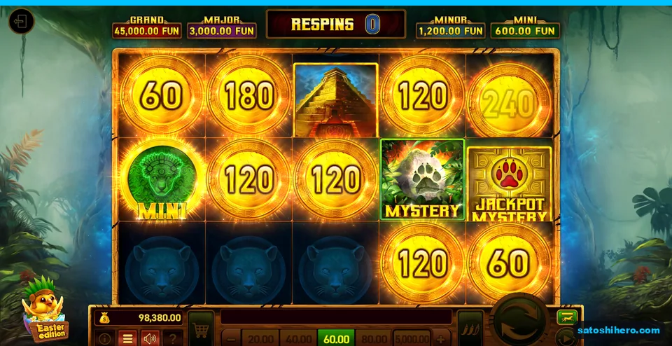 Board holding cash coins, Mystery tiles and Collector