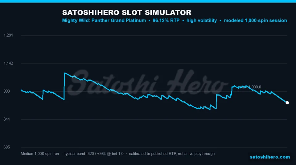 Balance curve plotted over one thousand simulated spins