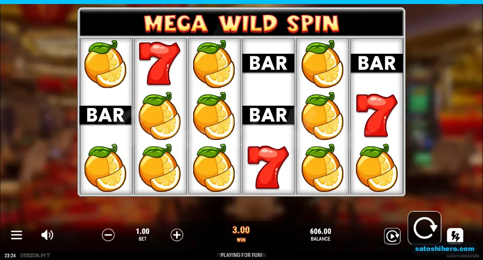 $3.00 win shown with oranges on reels