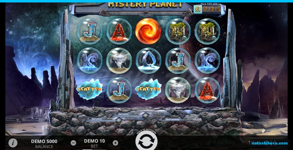 Settled 5-by-3 grid with glass orbs and two ice Scatters