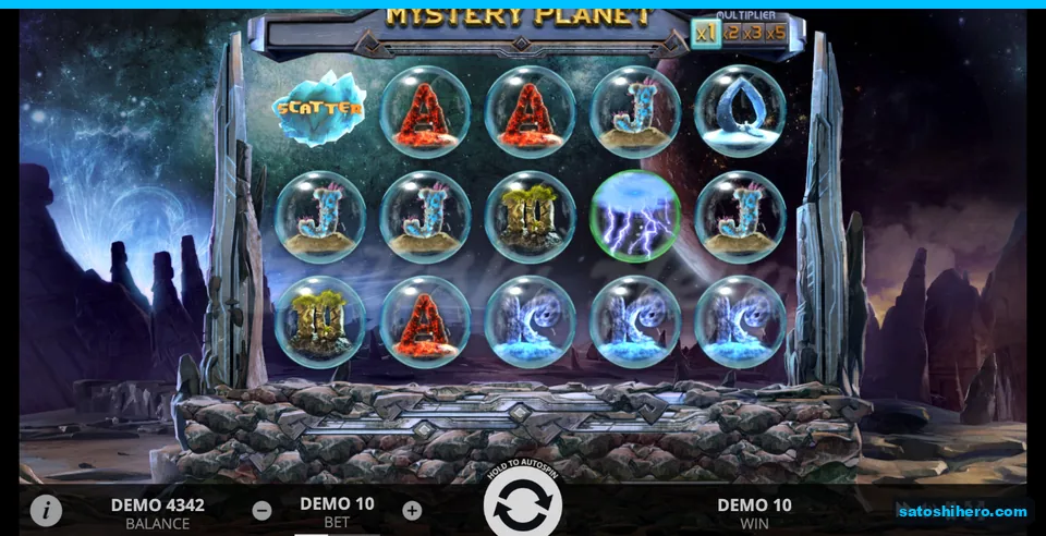 WIN 10 shown with x1 multiplier lit and ice Scatter