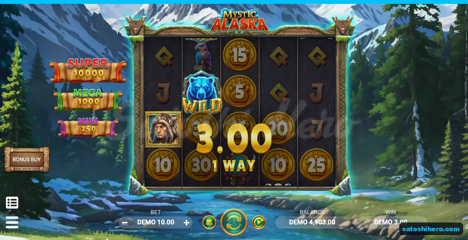 3.00 win shown for one way with bear Wild