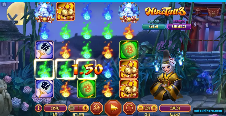 Spin paid 87.00 with green flames and two wild foxes