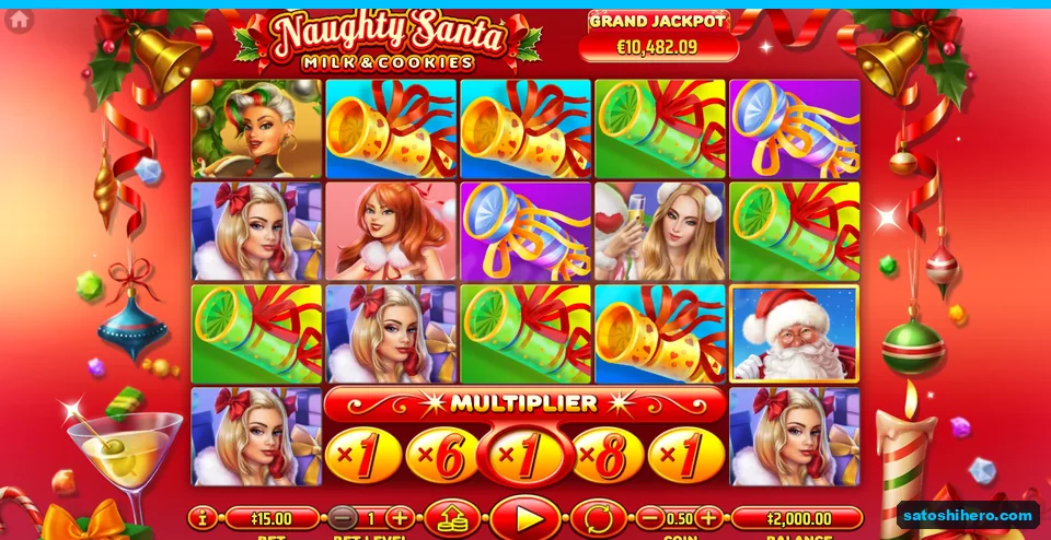 Fresh game opened with Santa, girls and colourful crackers