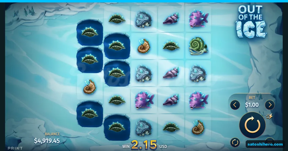 Winning green shells held in ice holes