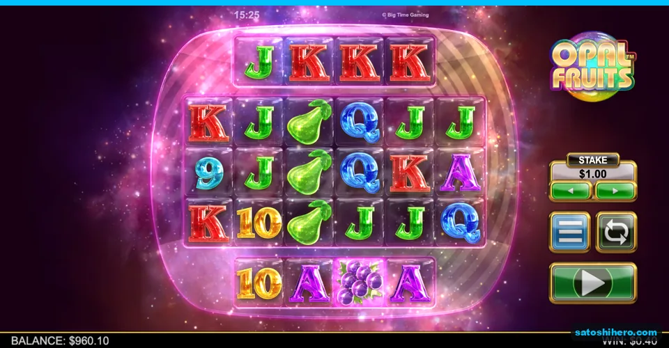Six-reel grid showing a $0.40 win