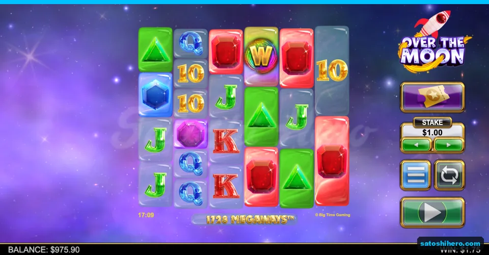 Five-reel result showing a $1.75 win