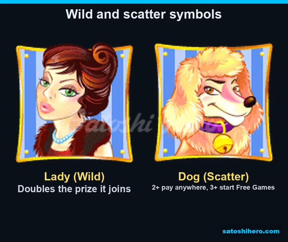 Feature board opened with lady wild and dog scatter
