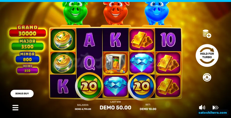 5x last win shown beneath reels with two coins