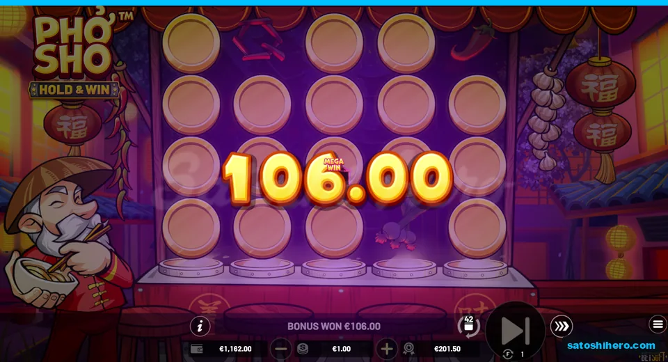 $106.00 bonus won over locked coins