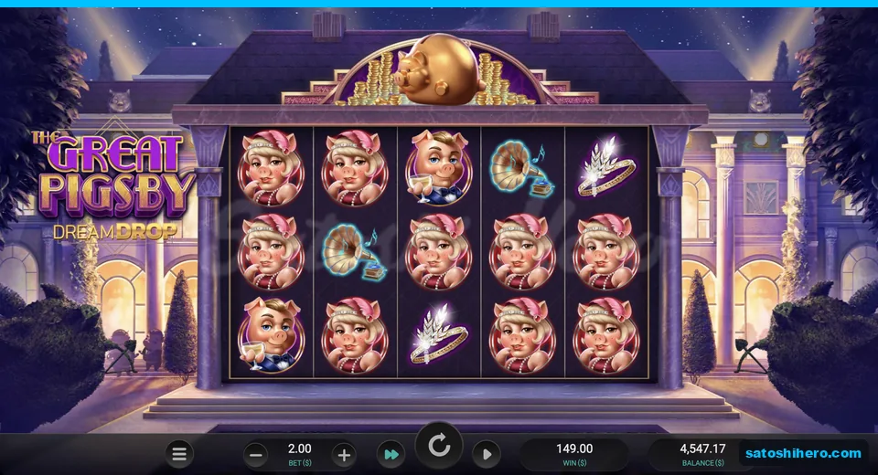 Lady pig symbols fill most reels