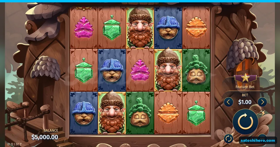 Five-reel grid settled with gnomes and gems