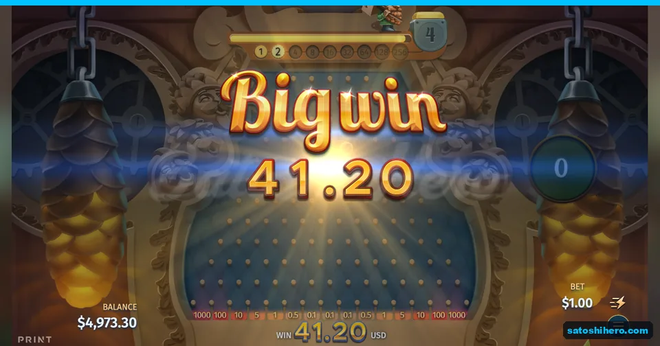 Big win banner showing $41.20 total