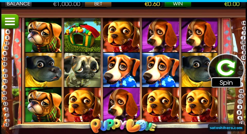 $1,000.00 balance above a settled grid of cartoon dogs