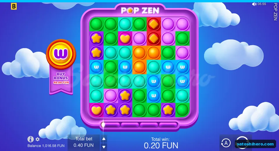 Win panel showing 0.20 total win