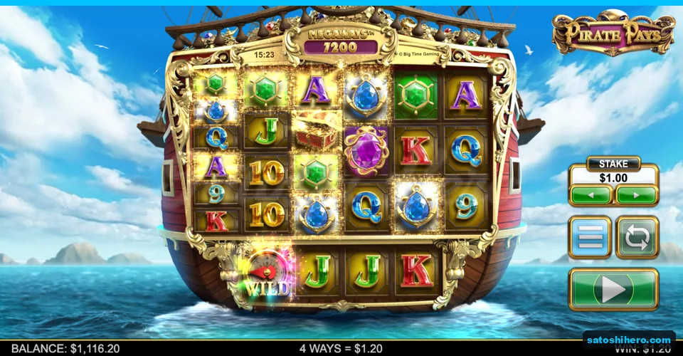 Six-reel grid with highlighted gem win