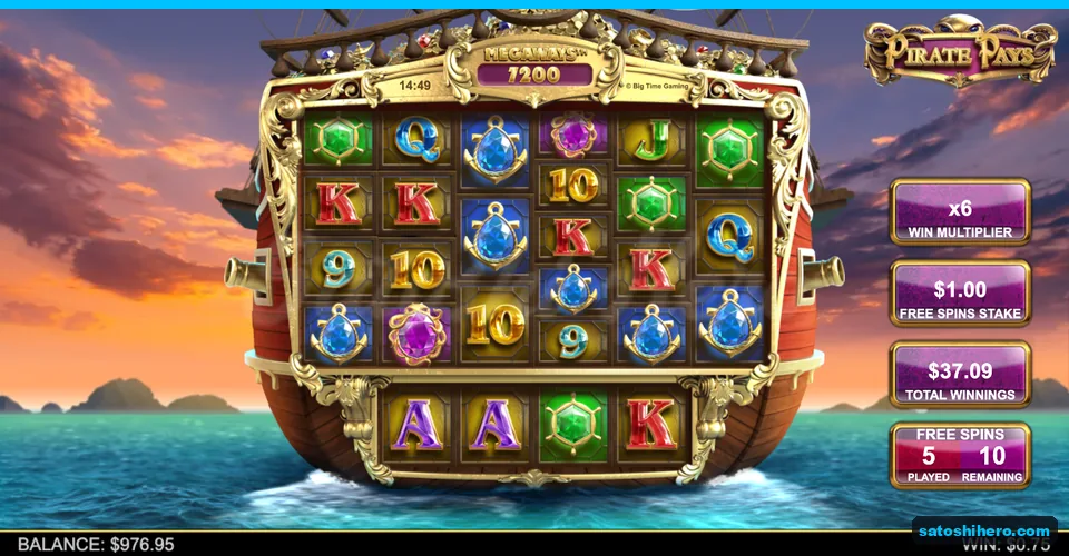Sunset free spins grid with multiplier