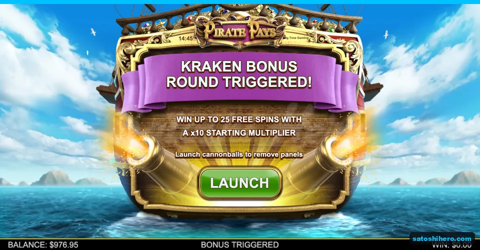 Bonus card with launch button visible