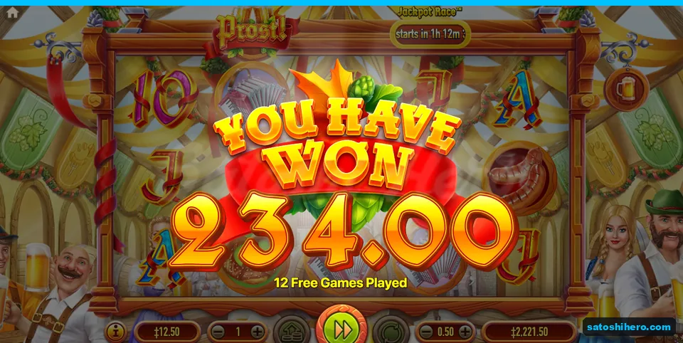 Free games ended with 234.00 total after twelve spins